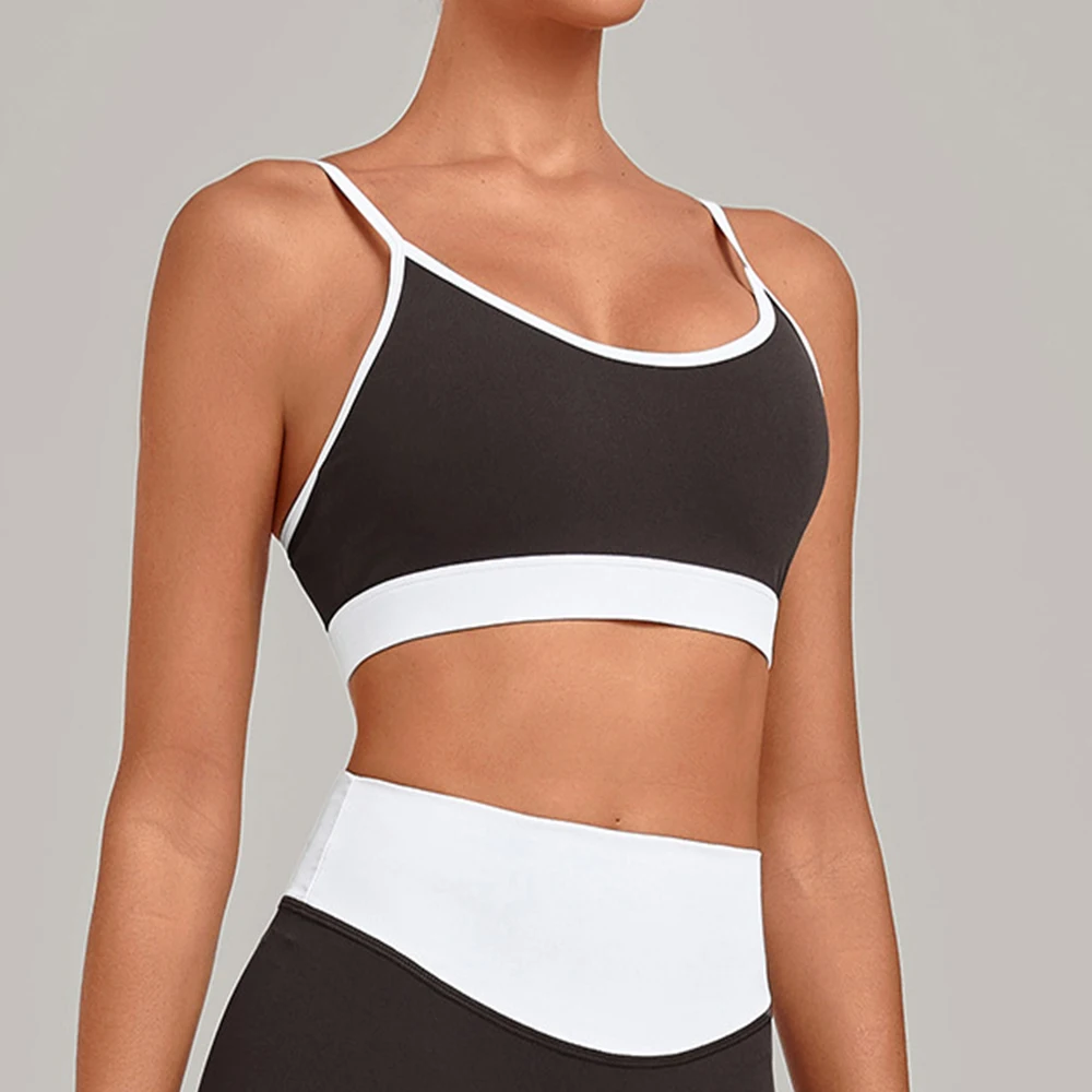 Summer Yoga Bra Women's U-Neck Sports Underwear Fitness Crop Top Breathable Gym Underwear Female Runnings Training Sports Bra