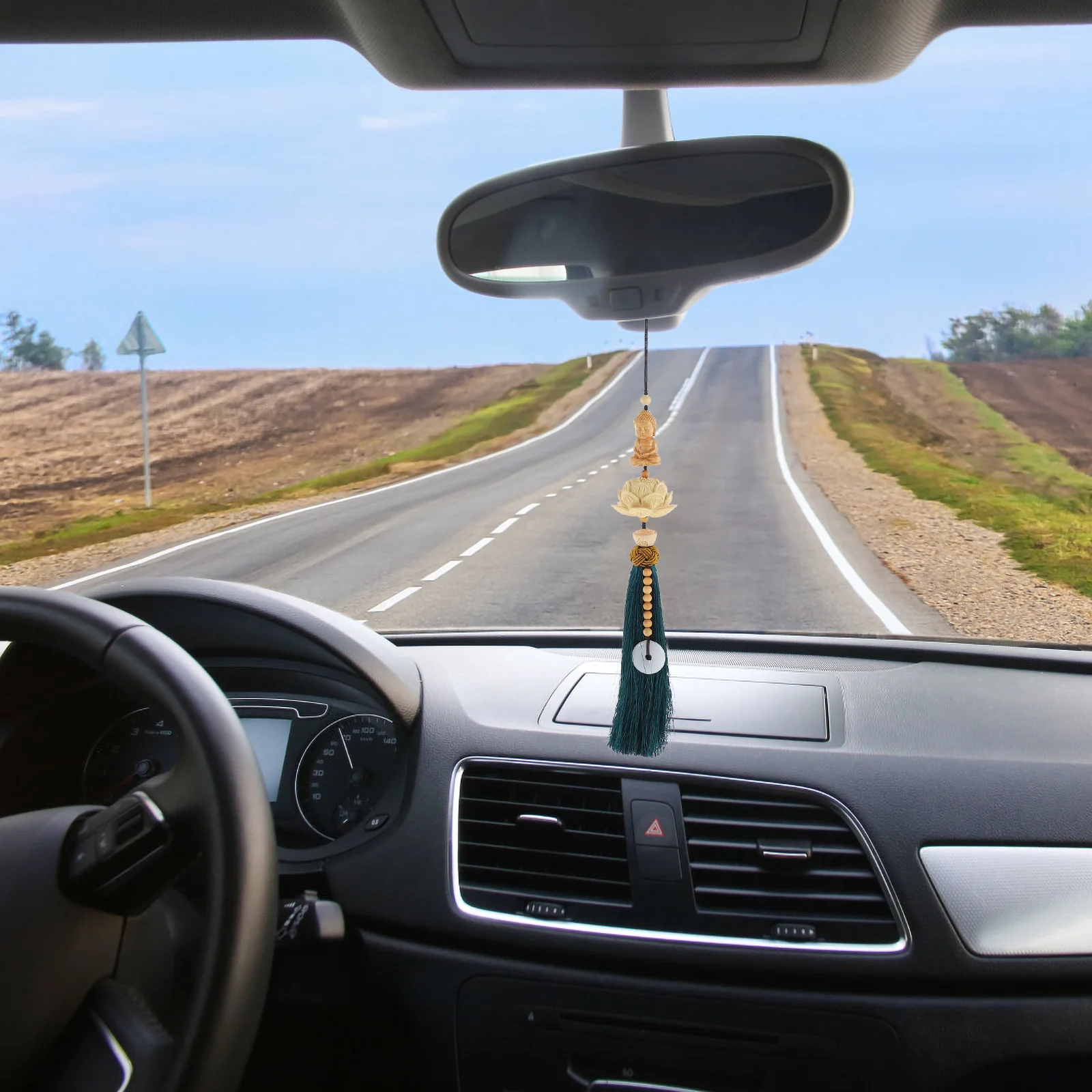 

Exquisite Wooden Buddha Lotus Car Pendant Retro Hanging Decor Creative Home Hanging Ornament Stylish Buddha Decor Car