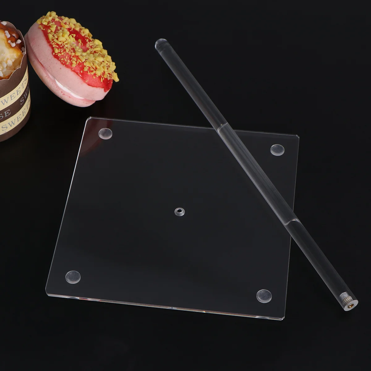 الاكريليك دونات حامل 147X147X254 مللي متر واضح كعكة رف شاشة قاعدة قوية لحفل زفاف عيد ميلاد دونات علاج حامل #6