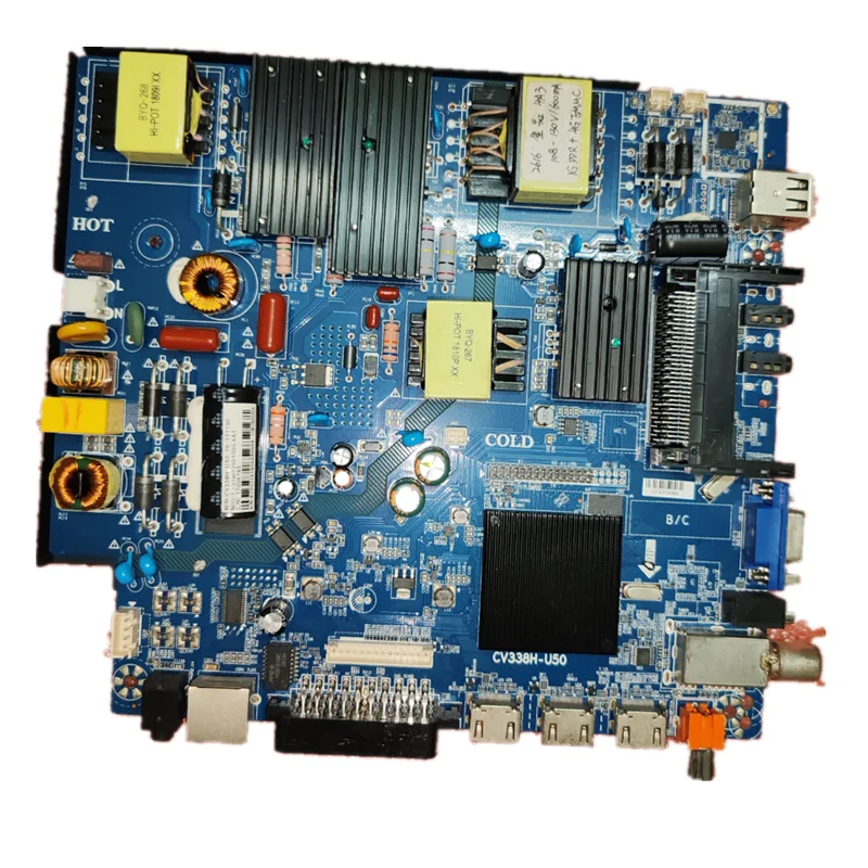 CV338H-U50 WIFI network three in one TV motherboard, physical photo, tested for 108v 600mA