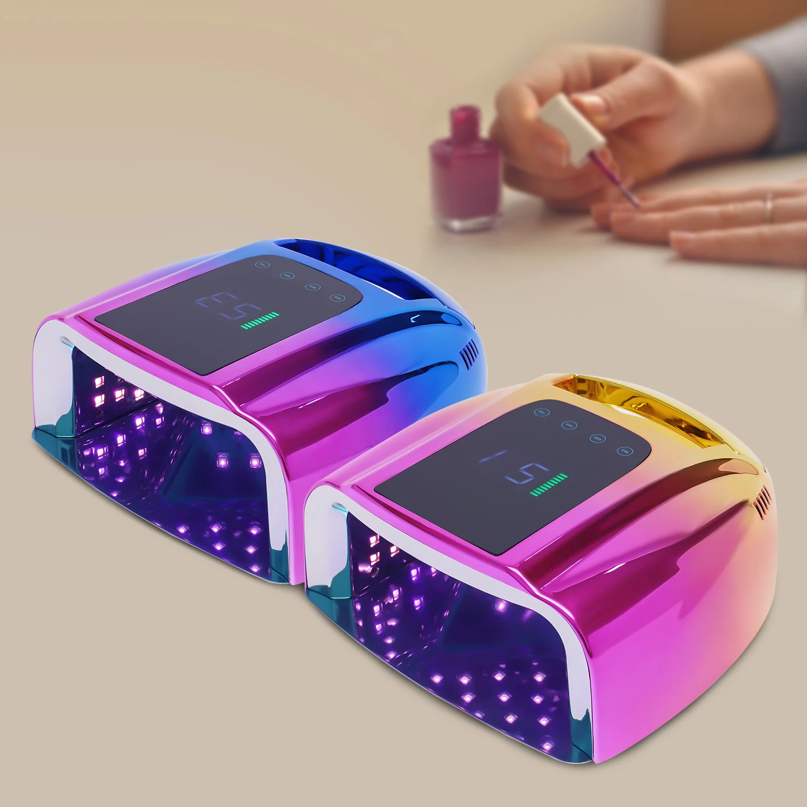 Professional Rechargeable 96W UV LED Portable Cordless UV Light for Nail Lamp Machine 4 Timer Setting