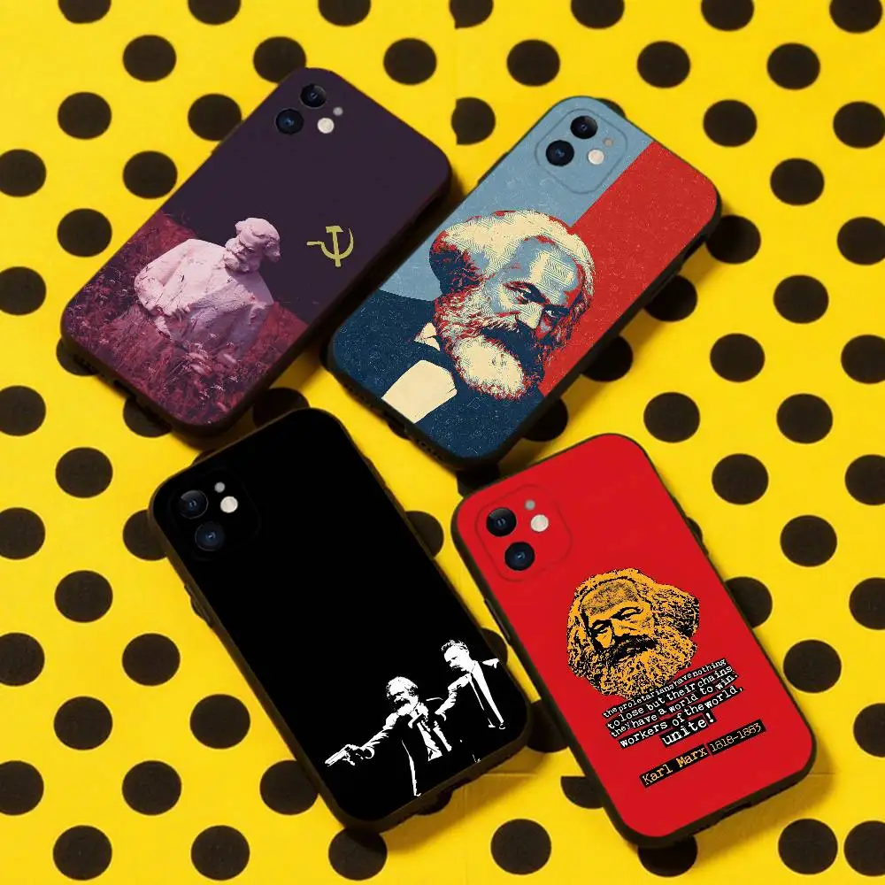 

Karl Marx Phone Case For iPhone 16,15,14,13,12,11,Pro,Max,Plus,X,XS,XR,SE,8,7,Mini,Soft Silicone Black Case