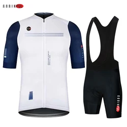 Gobikful White Cycling Team jersey 20D bike shorts suit Ropa Ciclismo mens summer quick dry  bicycle Maillot Pants clothing