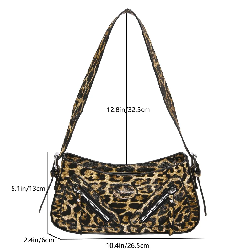 Luxury Small Handbags For Women Daily Famous Brand Ladies Leopard Pattern Underarm Shoulder Bag Locomotive Girls Phone Purse