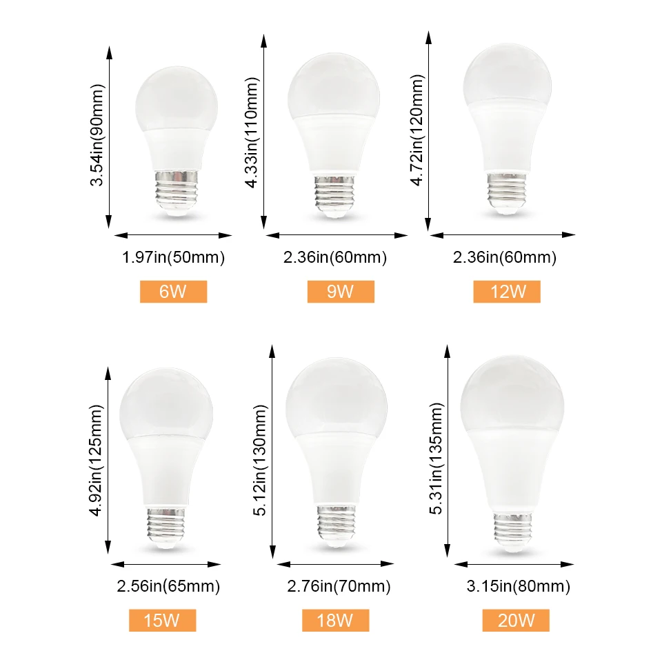 Bombilla LED E27 con Sensor de movimiento inteligente, lámpara de 189-265V con Sensor de Radar para microondas, 10 piezas