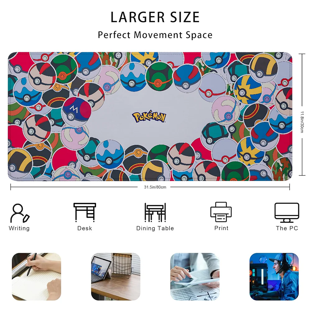 Pokemon Gaming Keyboard Pad Mousepad Gamer Rubber Mat Wireless Mouse for Computer Accessories Deskmat Mausepad Table Pads Mats