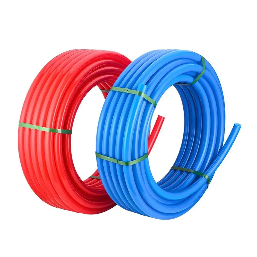 

Труба PEX-A 1/2 дюйма, 2 x 50 футов, синяя и красная, длина 100 футов, для систем водоснабжения (горячая и холодная вода), с труборезом, XRB50