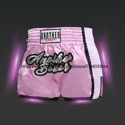 Short Muay Thai Boxing Shorts Women Men Kids Boy Girl Martial Arts MMA Clothes Gym Grappling Kickboxing Cage Fighting Pants Pink