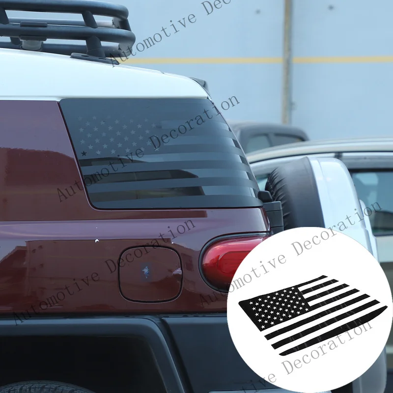 Z+ 2PCS Rear Window American Flag Decal Stickers for Toyota FJ Cruiser 2007-17