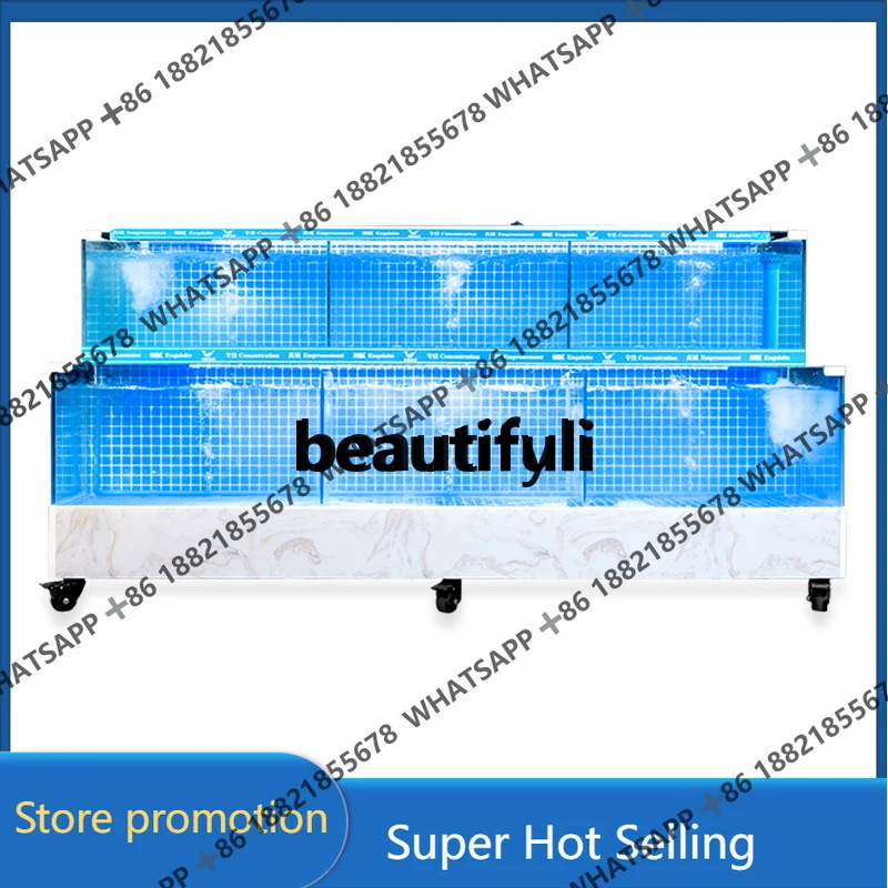 Commercial seafood pond mobile, filtration cycle oxygen generation and refrigeration machine constant temperature fish tank