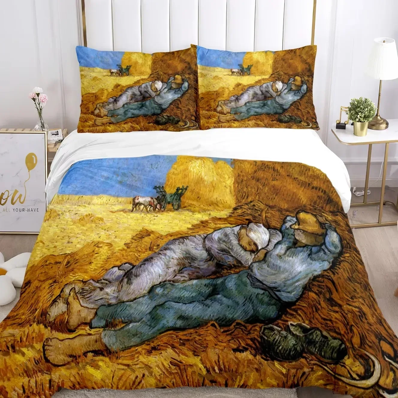 

Luxury New 3D Print Van Gogh Art Cute Kawaii Duvet Cover Bedding set Soft Quilt Cover and Pillowcases Single Double Queen King