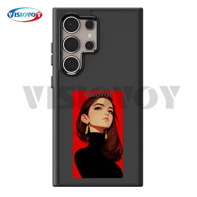 

S24 S23 Ultra Cases For Samsung Galaxy Phone 4 Color E ink Screen DIY Phone Covers Sexy Women Fashions Phone Fundas Battery Free