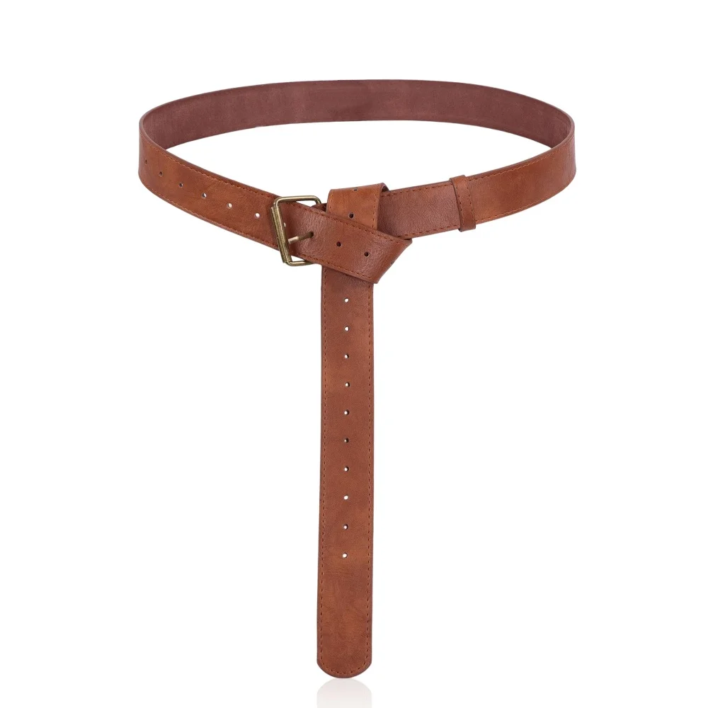 Tas sabuk aksesori kostum antik coklat muda tas unisex sabuk aksesori permainan peran Halloween