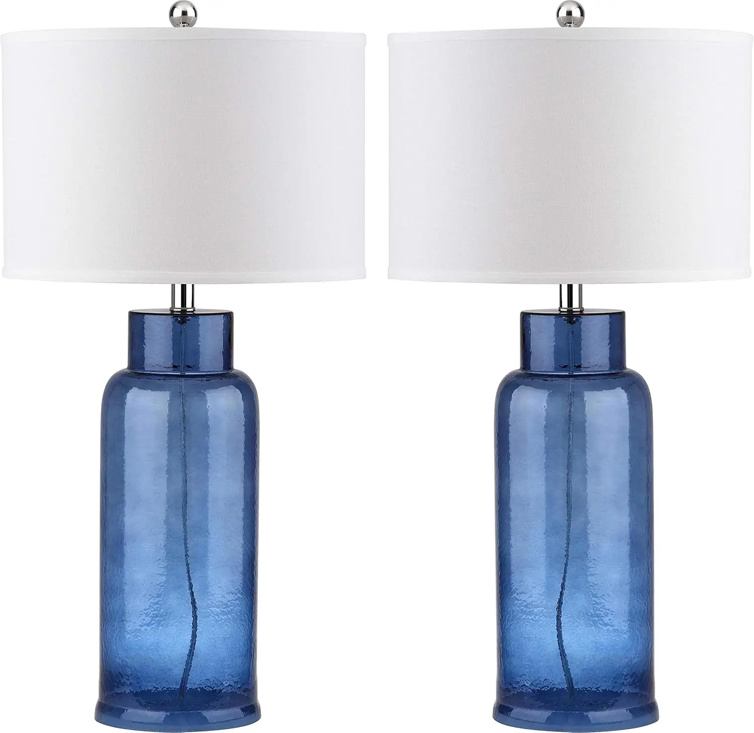 

Набор из 2 настольных ламп из синего стекла, 30-дюймовая светодиодная настольная лампа для спальни, гостиной, офисной тумбочки