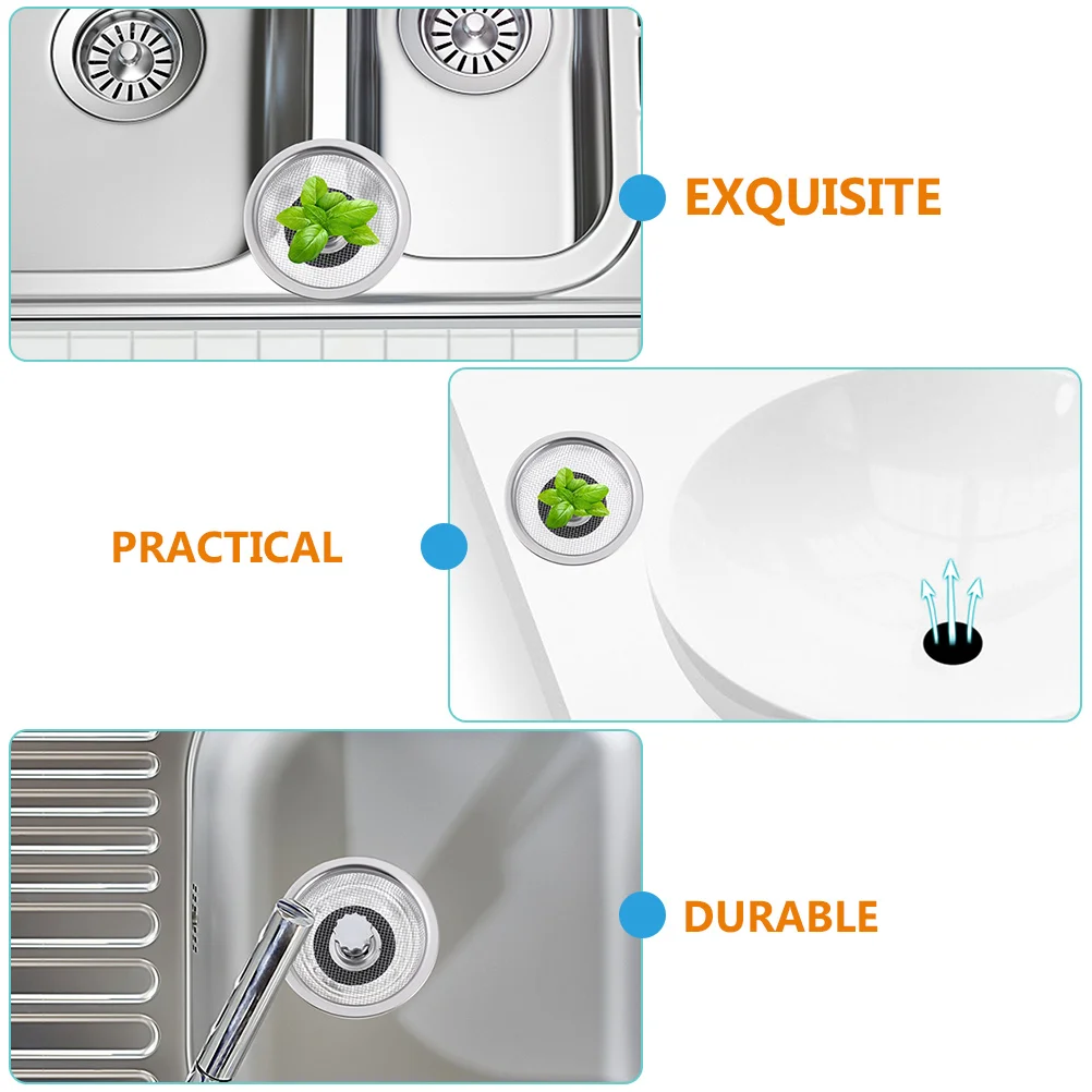 

2pcs Stainless Steel Strainer Kitchen Sink Stopper Sink Drain Strainer Durable Blockage Prevention Easy Install Smooth Edges No