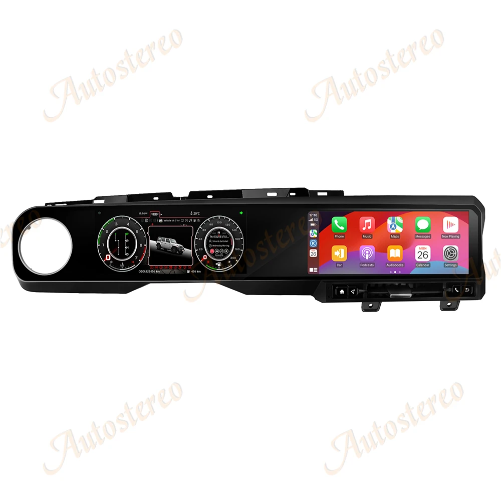 Red B Android 25 inch Carplay Dual Screen Car GPS Navigation For Jeep Wrangler JL 2018-2023 Multimedia Player Car Radio HeadUnit