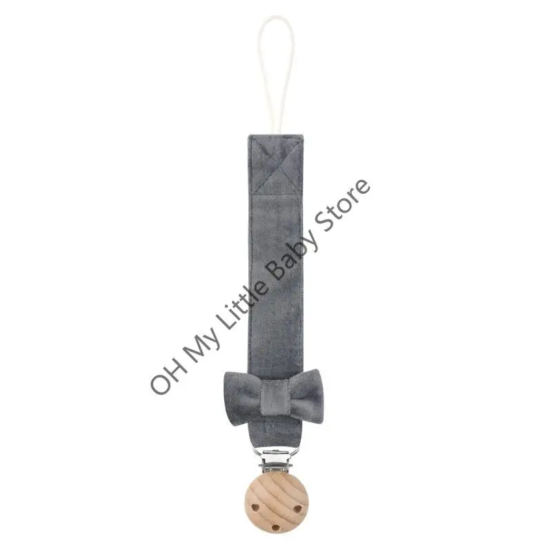 

M76C Lovely Pacifier Chain Baby Teether Organiser Rope Decorative Bowknot Clip Strap