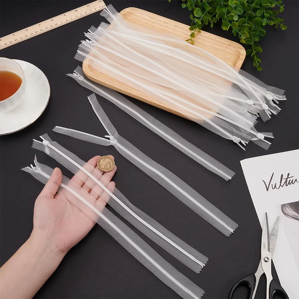 35cm Invisible Zippers, 3#, DIY Nylon Coil, Lace Zipper for Sewing, Clothes Cushion Pillow, Tailor Tool Garment