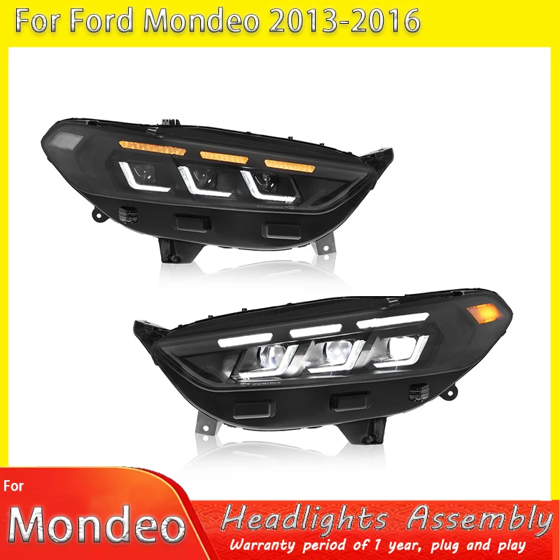 

Пара модифицированных передних фар DRL нового стиля для Ford Mondeo 2013-2021, светодиодные, с функцией Plug and Play, аксессуары для автомобиля