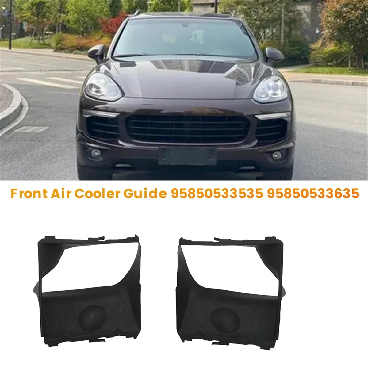 1Pair Front Radiator Air Cooler Guide 95850533535 95850533635 for Porsche Cayenne 11-18 Intake Duct Intercooler Cover