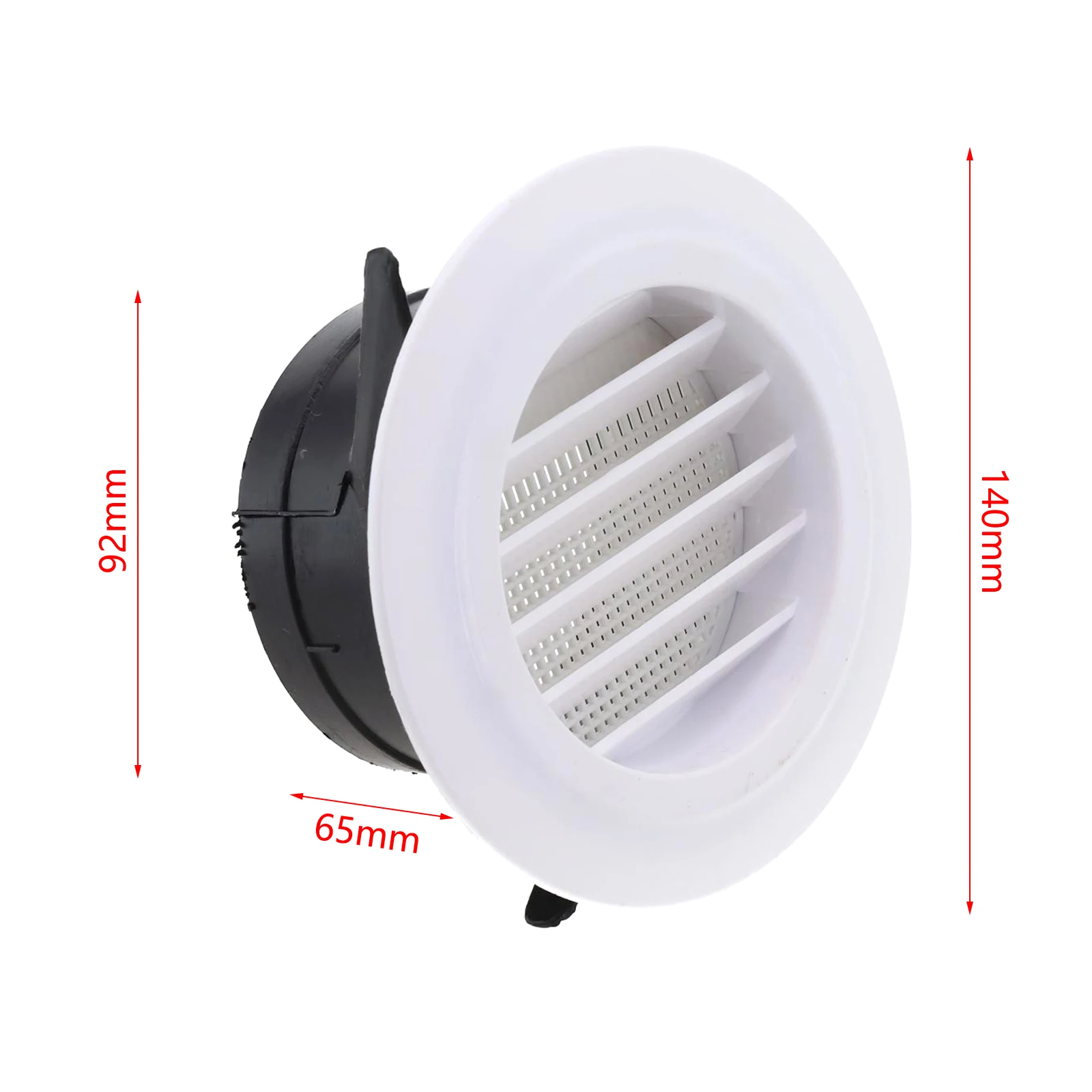 덕트 통풍구 원형 루버 통풍구 75mm/100mm/125mm/150mm/200mm 내부 ABS 그릴 환기 벽 통풍구 커버 조정 가능한 공기 Vol