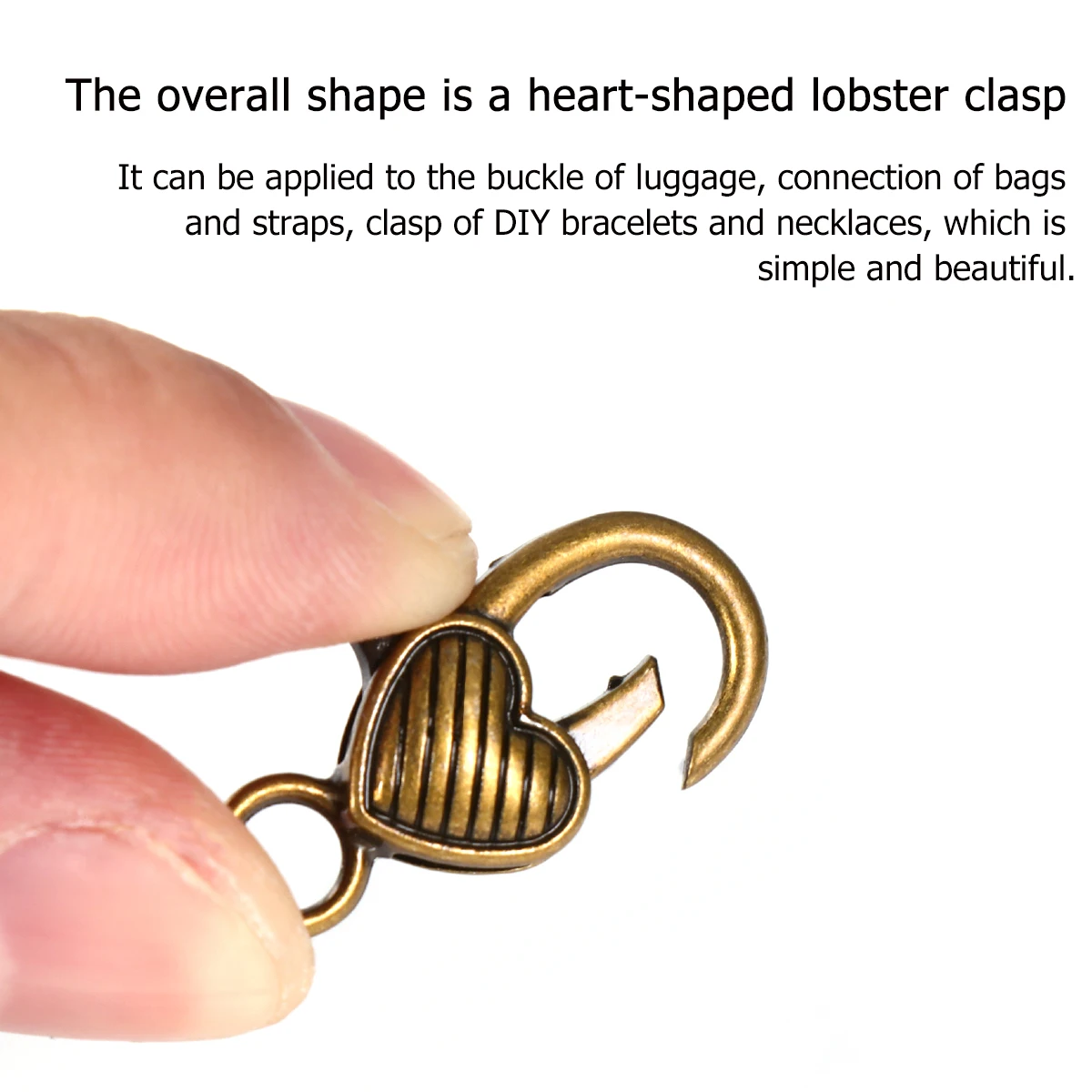 

40pcs Heart Shaped Lobster Clasp Necklace Claw Vintage Alloy Jewelry Making Craft Supplies Lightweight Small Size