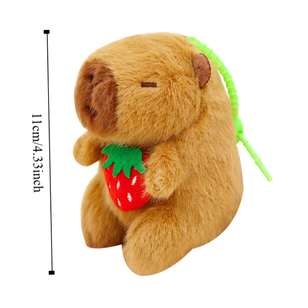 Niedlicher Plüsch-Capybara-Schlüsselanhänger, Cartoon-weiche, flauschige Tierpuppe, Kuscheltiere, Taschenanhänger, Kinderspielzeug