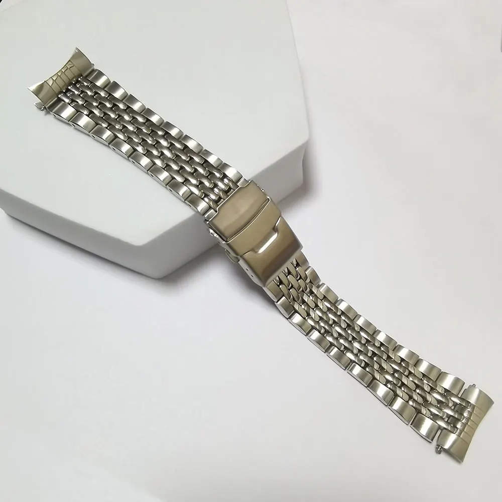 

22mm SKX007 SKX009 SKX173 Curved End 316L Stainless Steel Bead of Rice Watch Band Strap Bracelet Fit for SEIKO Dive Watch