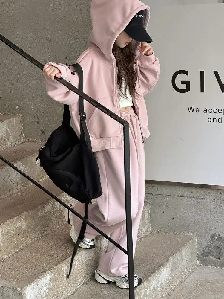 Mädchen-Trainingsanzug mit Kapuze und Schleifendetail – zweiteiliges Outfit im koreanischen Stil mit langärmeliger Jacke und Hose für größere Kinder. – Detail 27