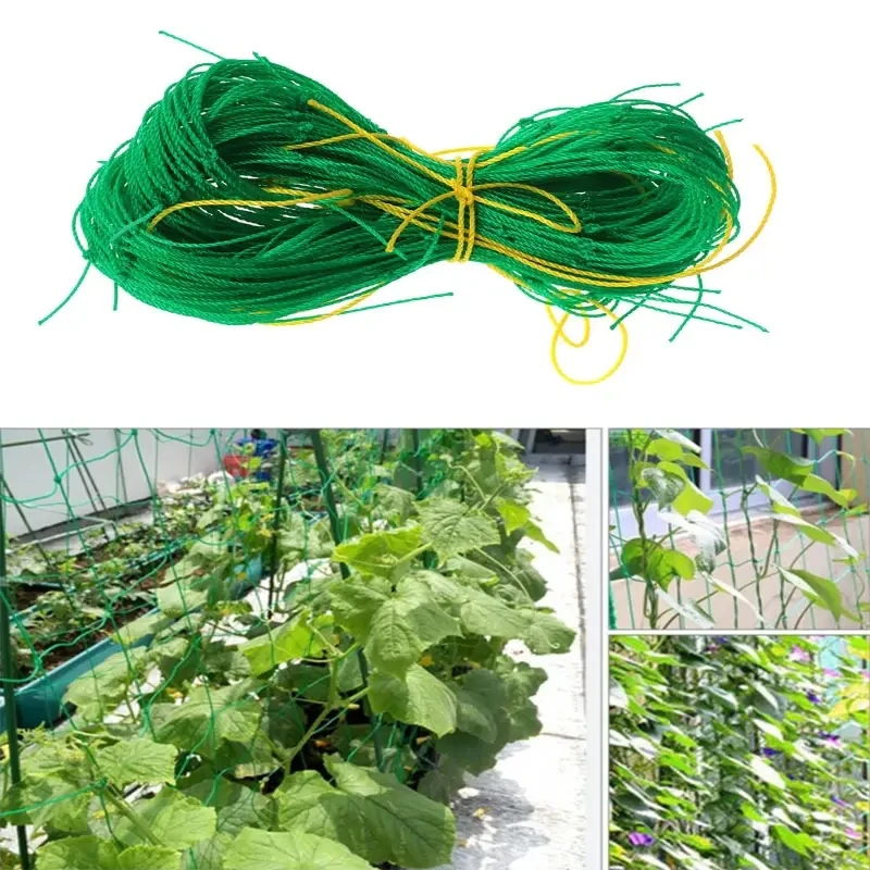 Hi-quality Nylon Garden Netting Loofah Morning Glory Flowers Vine Plants Climbing Net Cucumber Vine Grow Holder Brackets