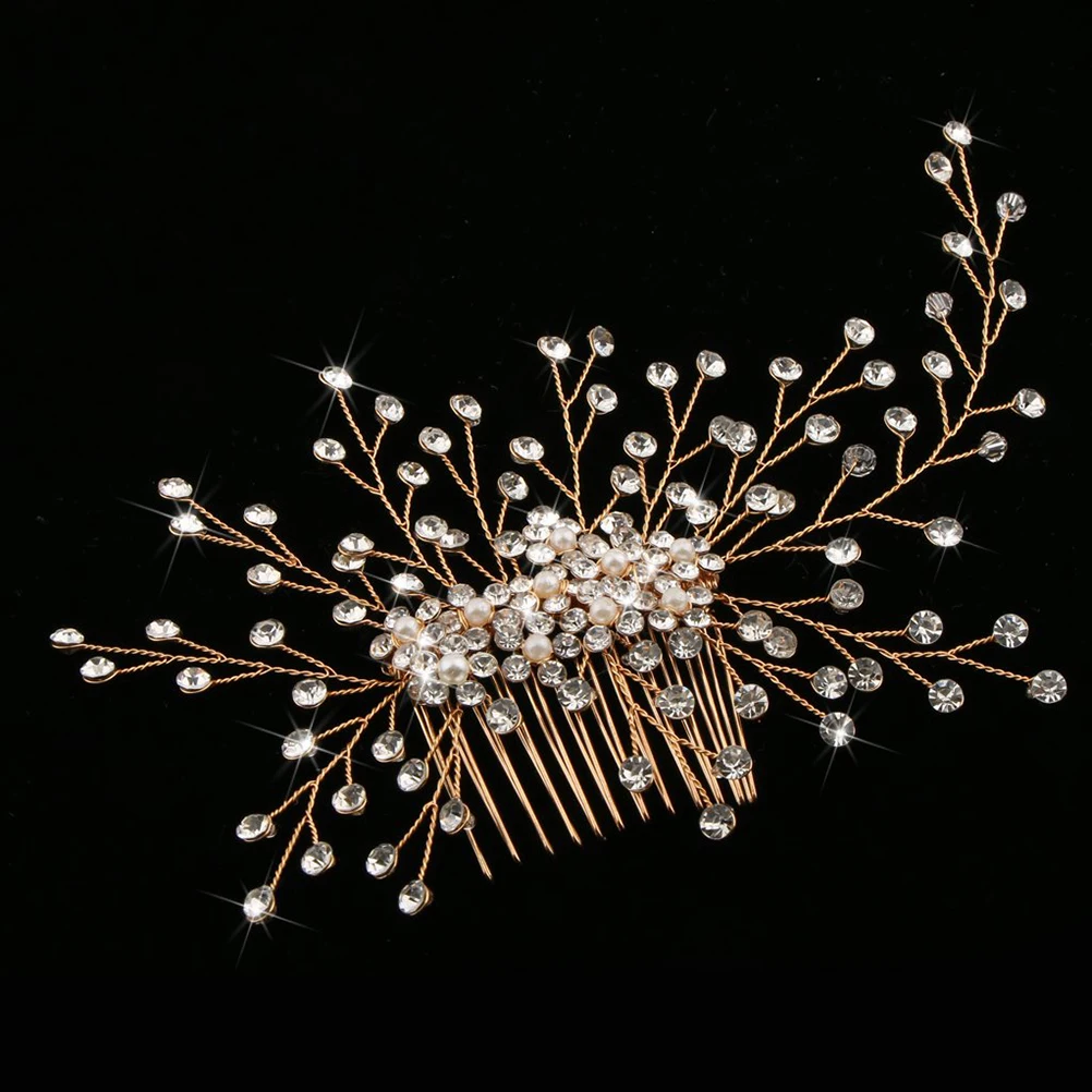 

Comb Wedding Headpiece Bridal Headdress Pearl Rhinestone Bride Insert Hairpin For Women Bridesmaids Elegant
