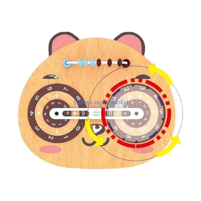 090B Kids Wooden Wheel Calculation Toy for Boys/Girls Training Birthday Gifts