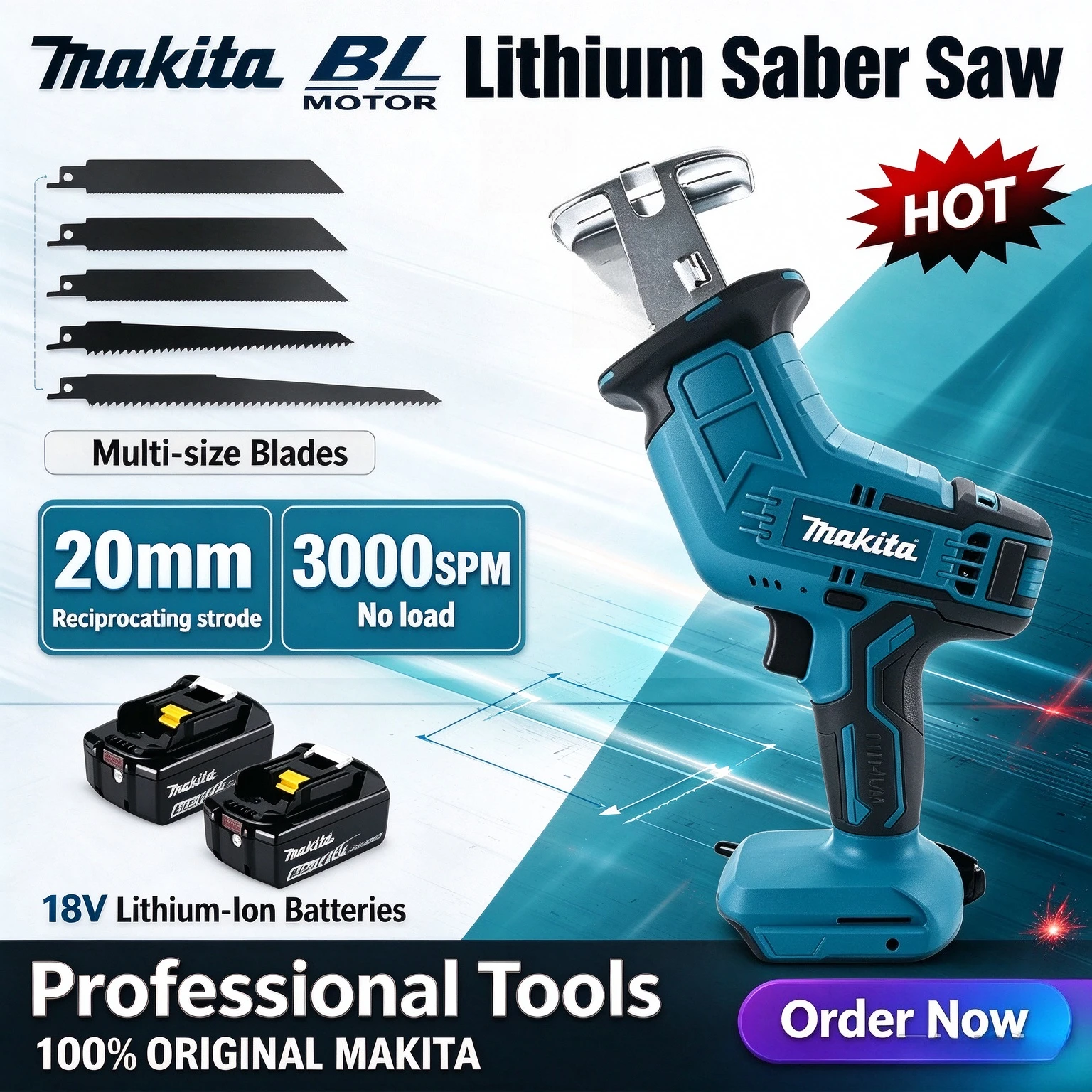 Makita Portable Saw Saber Saw Lithium Battery Cutting Saw Metal Wood Reciprocating Saw Electric Cordless Makita Power Tool