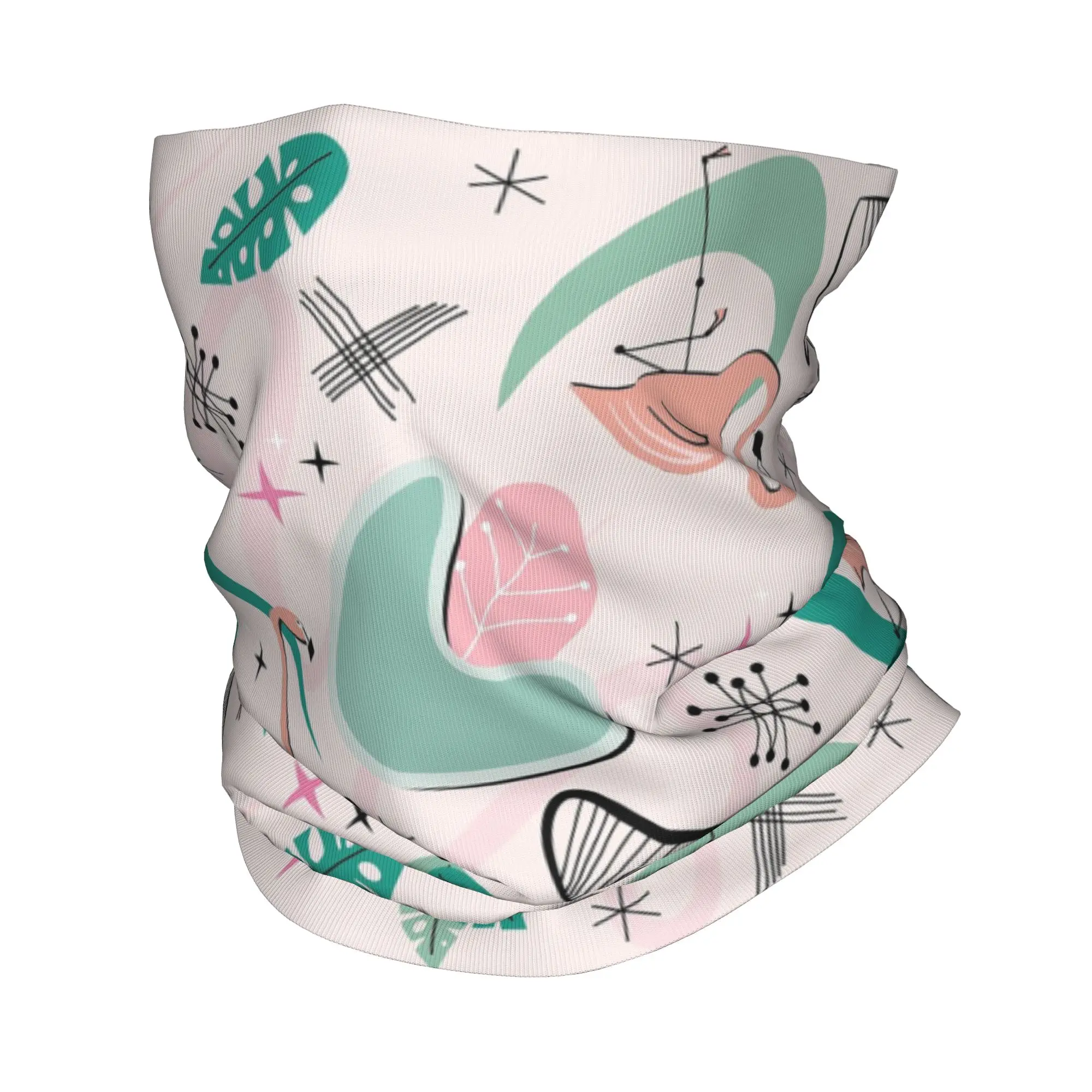 Atomic 50s Flamingo Bandana Neck Gaiter Printed Magic Scarf Multifunction Cycling Scarf Running For Men Women Adult