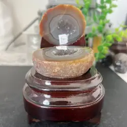 398g 12cm Natural Agate Geode Crystal Cluster Reiki+base