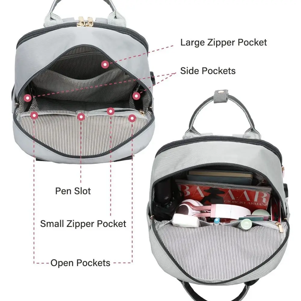 Mochila de viaje con puerto de carga USB, bolso de ordenador portátil informal multifuncional, resistente a las roturas, gran capacidad, escolar, universidad