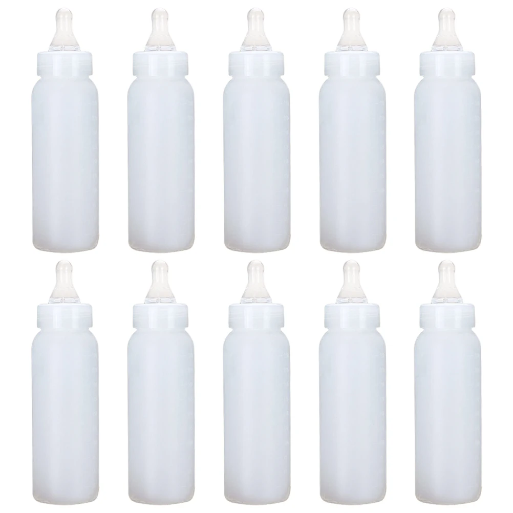 

10Pcs 250ml Feeding Bottle Silicone Nipple Animal Container for Weaning