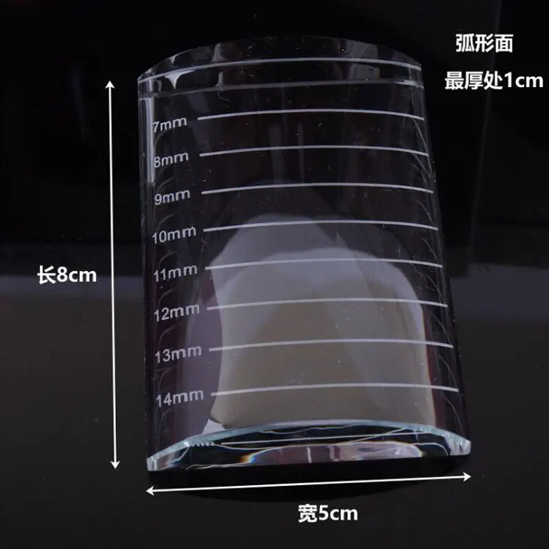 Soporte para pestañas postizas de cristal, paleta en U curvada/recta, soporte para curvar, almohadilla, bandeja de pegamento transparente, herramienta de maquillaje, 1 ud.