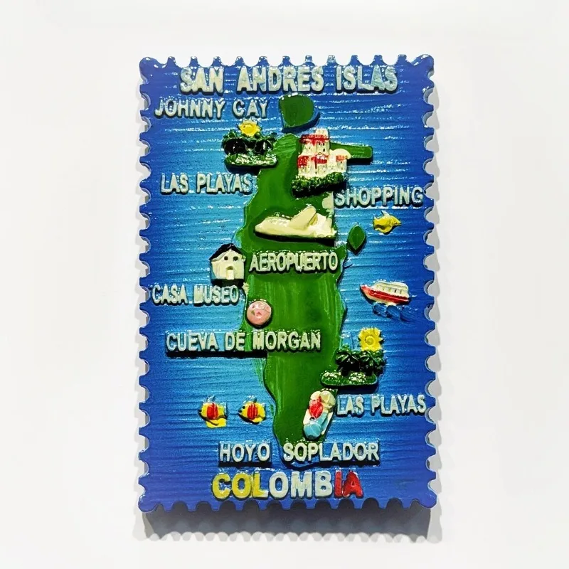 Colômbia adesivos de geladeira mar do caribe lembranças de viagem san andres ilhas ímãs de geladeira presentes de aniversário decoração de casa