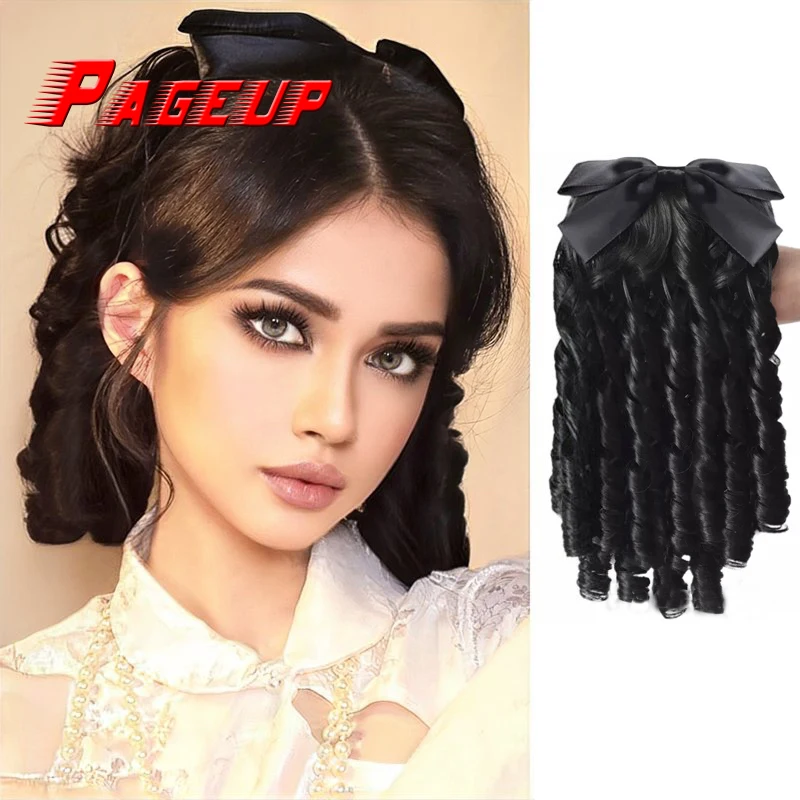 

Synthetic Retro Princess Curly Ponytail with Comb Europen Puff Ponytail Clip in Hair Tail Natural False Hair Extension Fashion