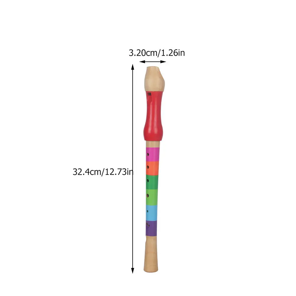 1 Buah Klarinet Kayu Warna-warni Soprano Recorder 8 Lubang Seruling Musik Instrumen Praktis untuk Anak-anak Klarinet Kayu