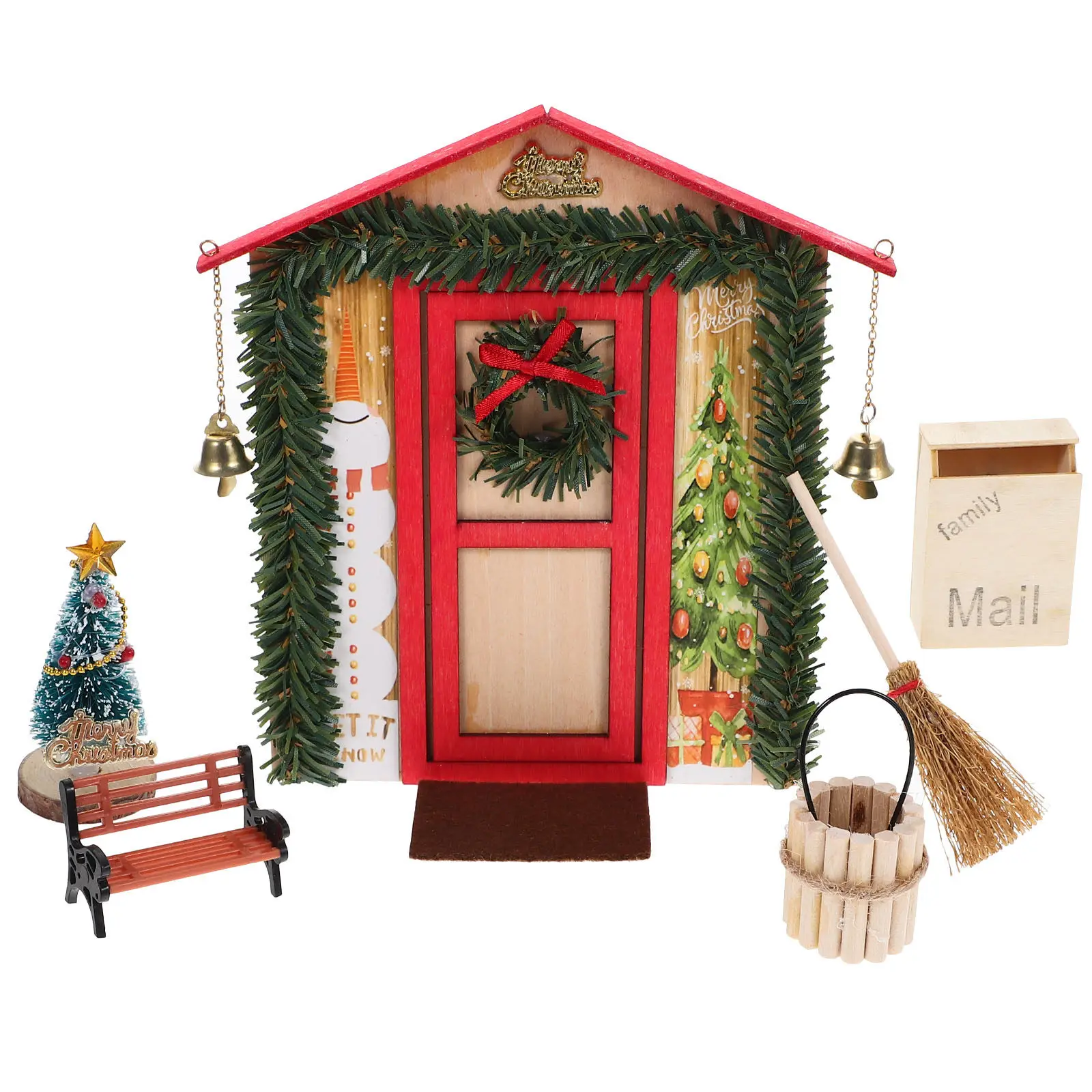 

Mini House Furniture Miniature Dollhouse Door Scene Layout Prop Decor Doors Decoration Accessories
