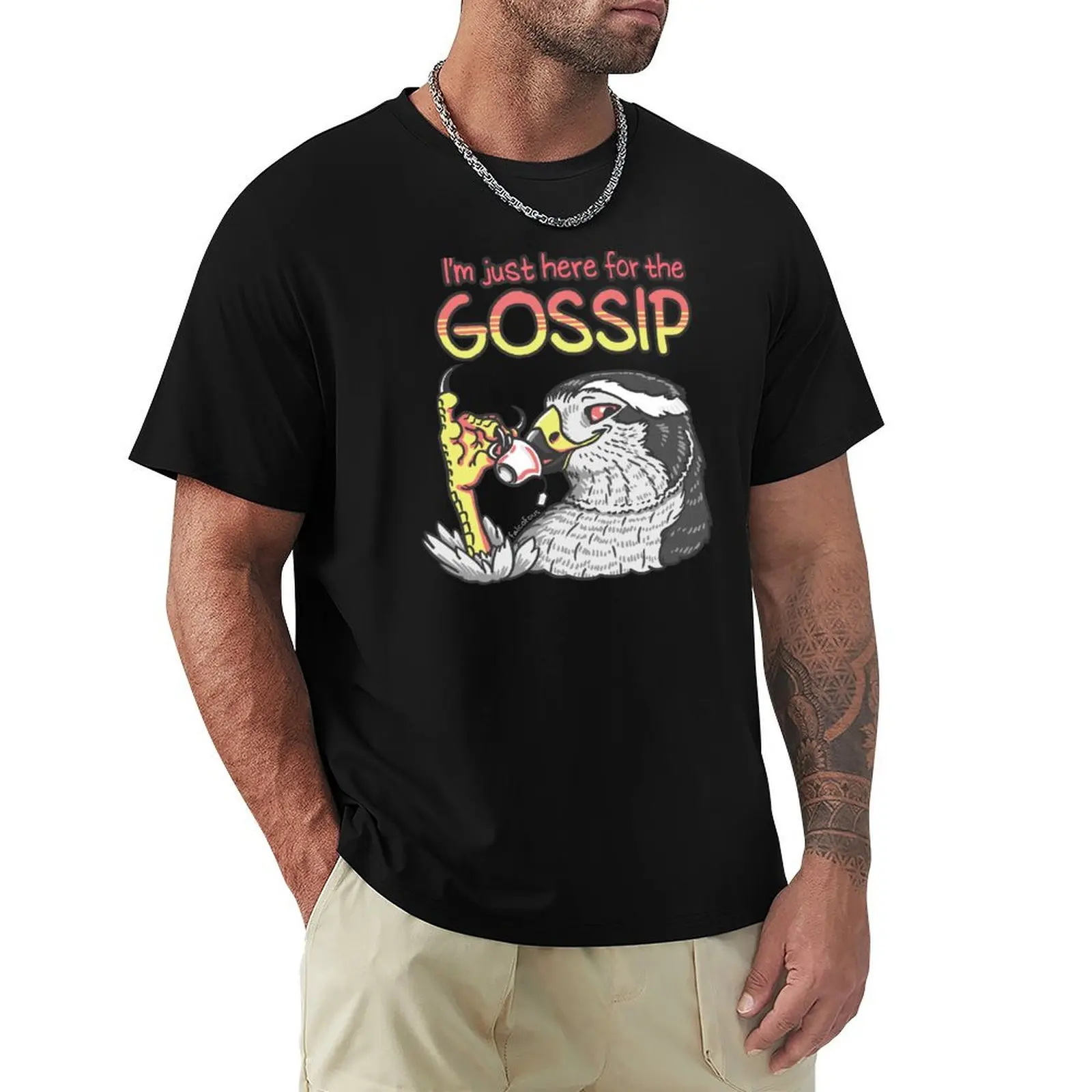 I'm just here for the gossip - Gossiping Goshawk T-Shirt for a boy mens funny t shirts