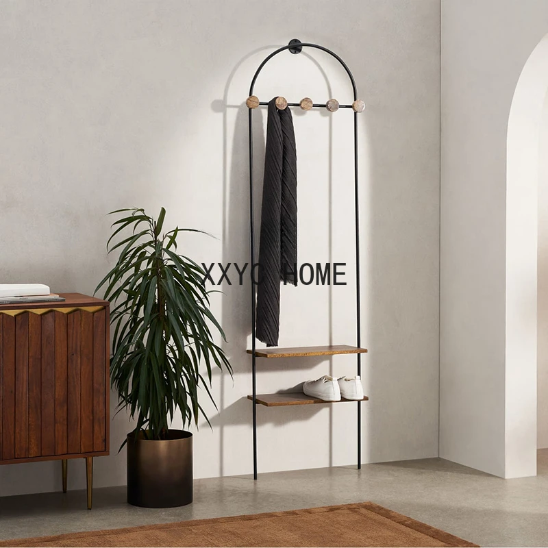 Light Luxury Copper Wall Multifunctional Hanger Soft Hallway Cloakroom Shoe Rack