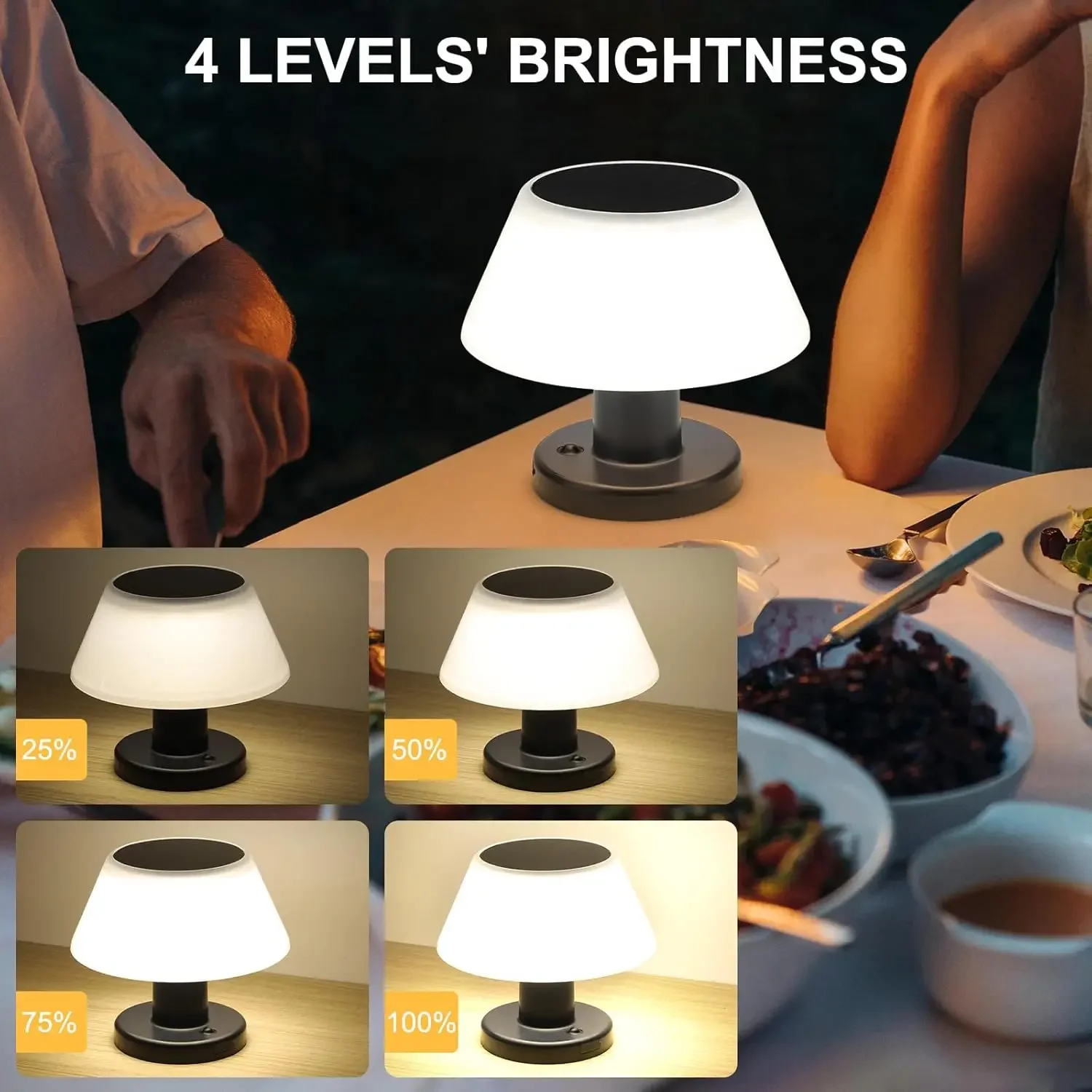 Imagem -06 - Portátil Outdoor Solar Led Table Lamp Lâmpadas sem Fio Luzes Modelos Lanterna Recarregável Pátio Jardim