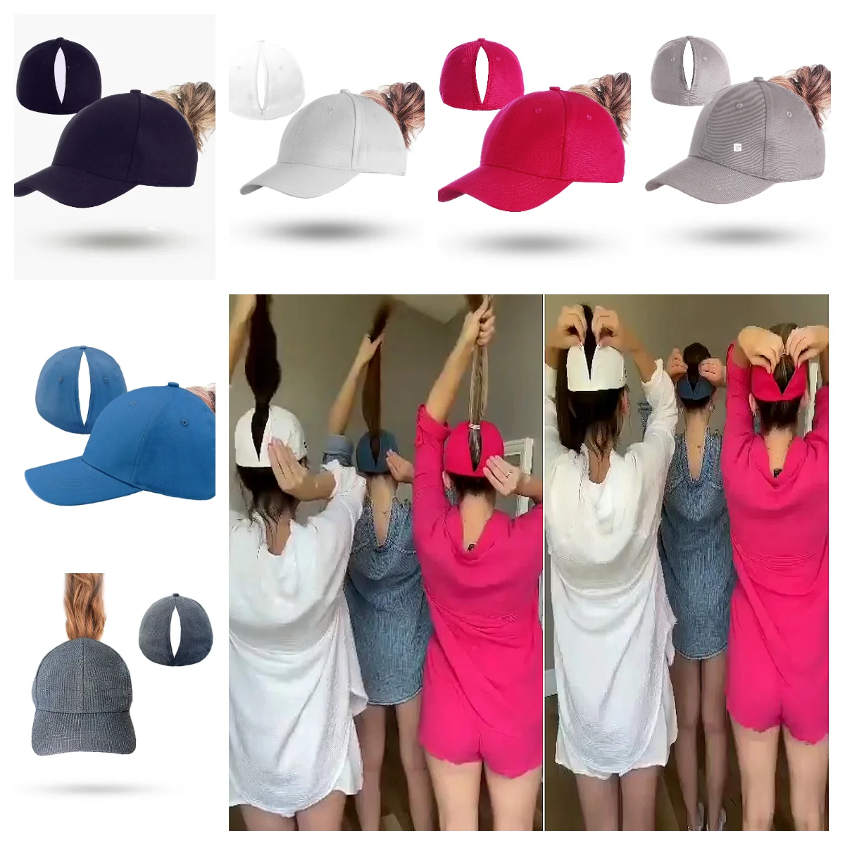 قبعة ذيل حصان، قبعة شفط مغناطيسية أوتوماتيكية، قبعة بيسبول للبالغين، قبعة رياضية، قبعة سريعة الجفاف #1