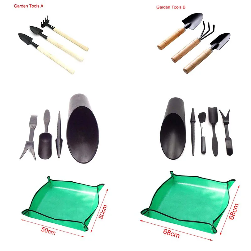 Garden Planter tool Kits DIY flower pot plant nursery Potted tray Shovel Rake for Bonsai Succulents Transplant Seedling sowing