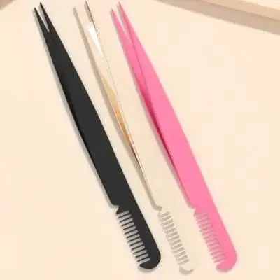 3-teilige Wimpernpinzette, präzise Wimpernklemme für falsche Wimpern, langlebiges Edelstahl-Schönheitswerkzeug-Set, Wimpernpinzette