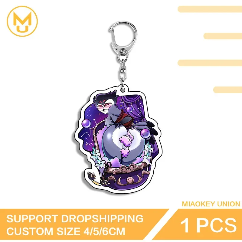 Flauschiger Anime-Schlüsselanhänger Interessanter Persönlichkeits-Rucksackanhänger DIY Acryl-Schlüsselring Individualisiertes Kreatives Zweidimensionales Accessoire