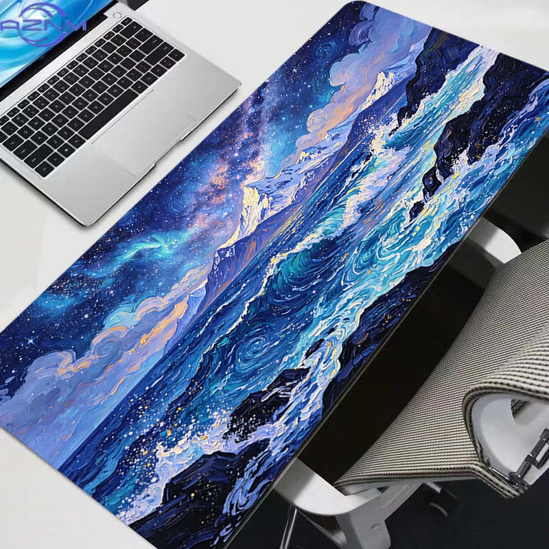 Mouse Pad Abstract Oil Painting Professional eSports Game Players Speed Lock Edge Rubber Game Desk Mousepad Keyboard Mat